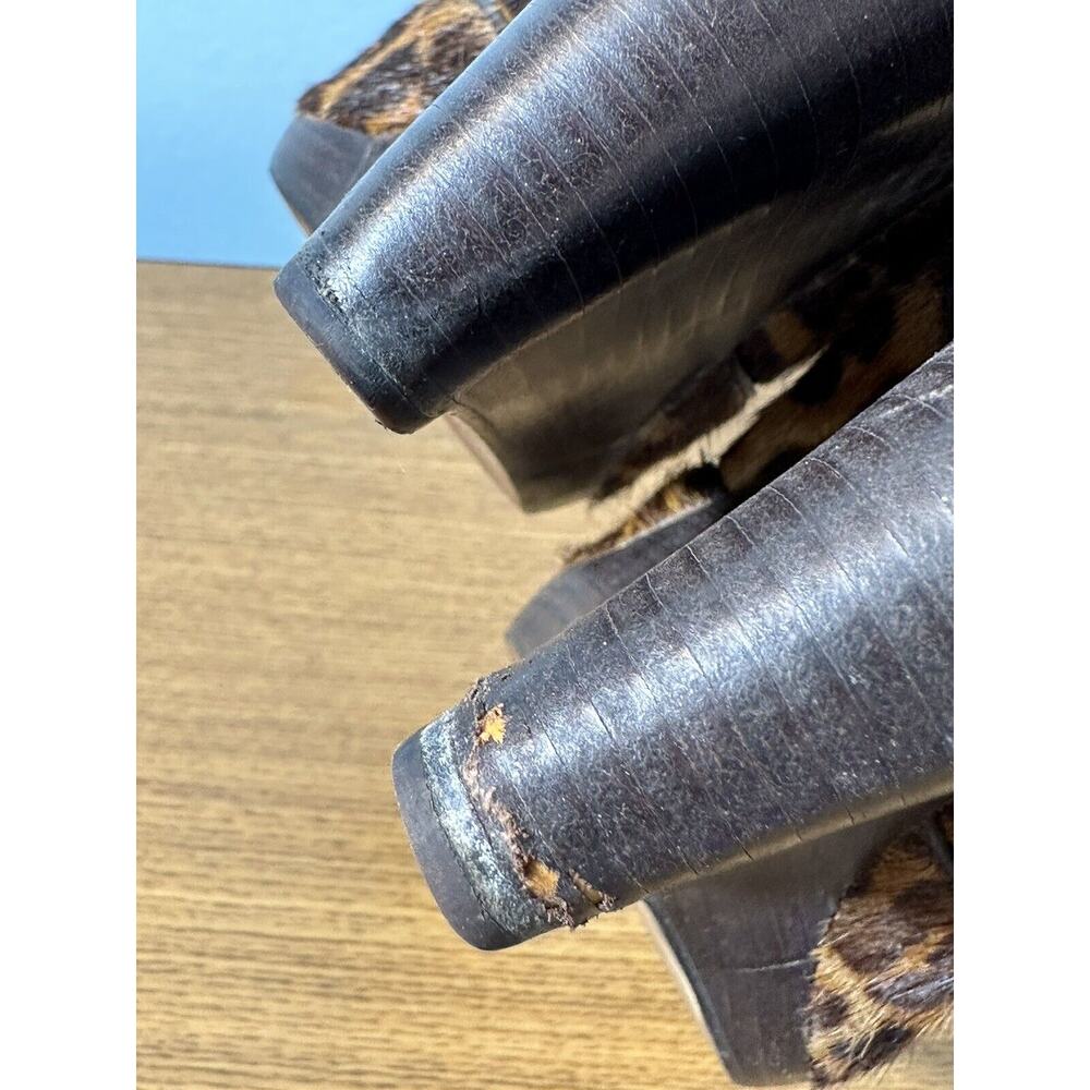 Michael Kors Womens Shoe Size 8.5 Peep Toe ANIMAL PRINT High Heel Wedge Pumps - Picture 4 of 12